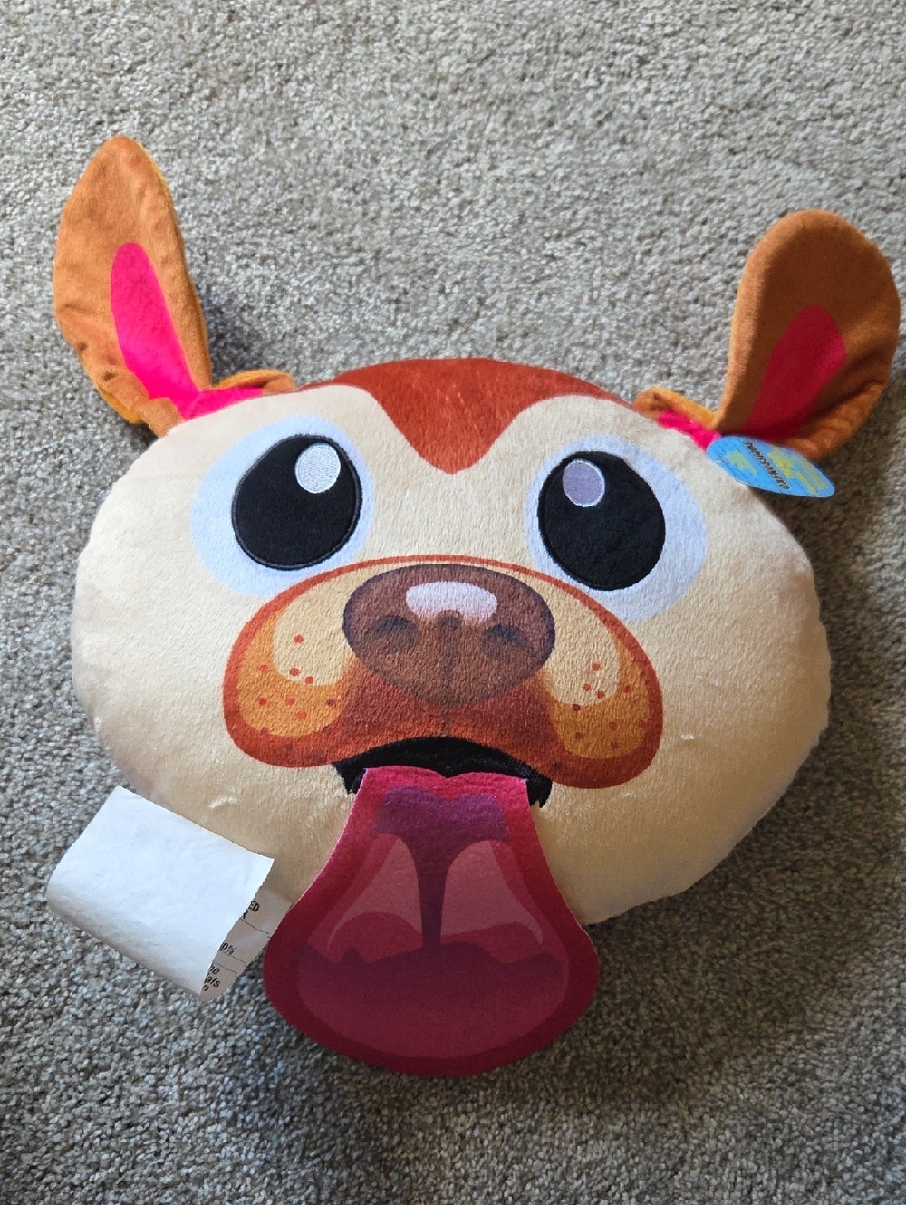 Cute Cartoon Dog Face Plush Pillow - Beige, Brown, Pink